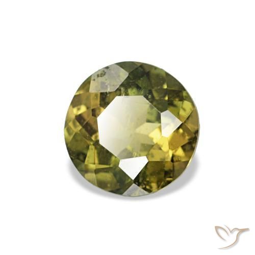 Kornerupina naturale verde da 0,40 ct, taglio rotondo, VS-SI