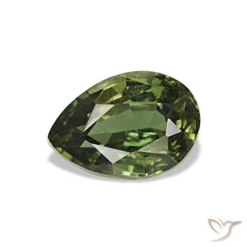 Kornerupina naturale verde da 0,77 ct, taglio a pera, VS