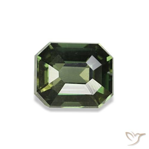Kornerupina naturale verde da 0,47 ct, taglio smeraldo, VS