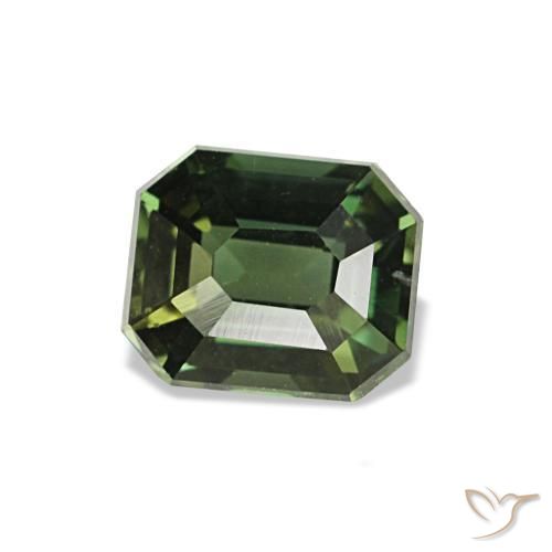 Kornerupina naturale verde da 0,47 ct, taglio smeraldo, VS