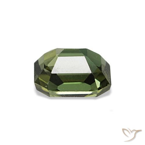 Kornerupina naturale verde da 0,47 ct, taglio smeraldo, VS