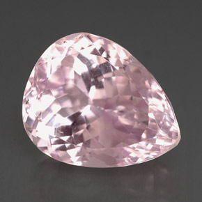Kunzite naturale rosa da 13,06 ct, taglio a pera, VS