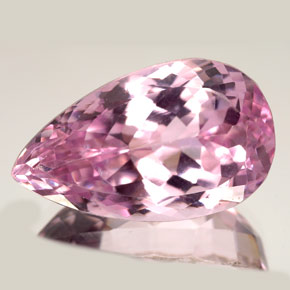 Kunzite naturale rosa da 27,82 ct, taglio a pera, VS