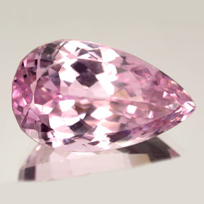 Kunzite naturale rosa da 27,82 ct, taglio a pera, VS