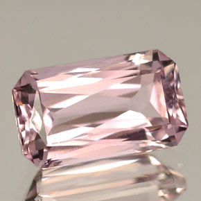 Kunzite naturale rosa da 1,94 ct, taglio smeraldo, VVS
