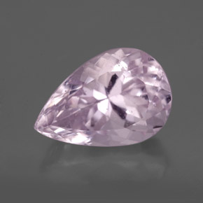 Kunzite naturale rosa da 7,39 ct, taglio a pera, VS-SI