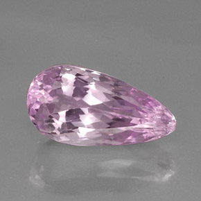 Kunzite naturale rosa da 15,46 ct, taglio a pera, VVS-VS