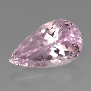 Kunzite Rosa naturale da 22.51 ct, Forma a pera, VVS