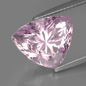 Kunzite naturale rosa da 9,19 ct, trillion, VVS-VS