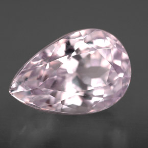Kunzite naturale rosa da 6,41 ct, taglio a pera, VVS-VS