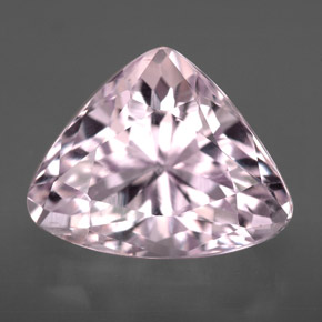 Kunzite naturale rosa da 7,41 ct, trillion, VVS-VS