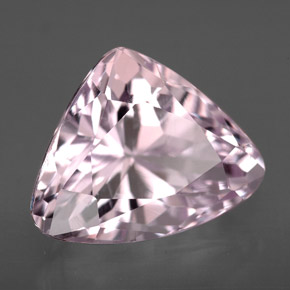 Kunzite naturale rosa da 7,41 ct, trillion, VVS-VS