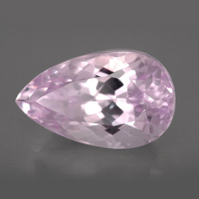 Kunzite naturale rosa da 9,19 ct, taglio a pera, VVS-VS