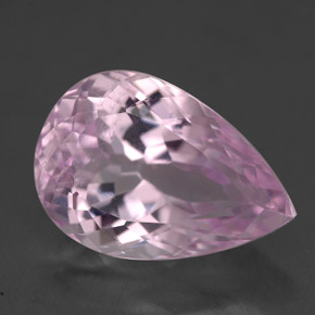 Kunzite naturale rosa da 6,61 ct, taglio a pera, VS