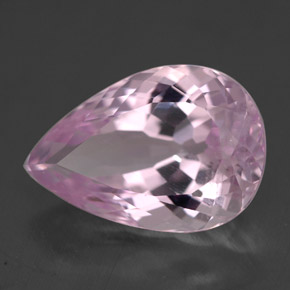Kunzite naturale rosa da 6,61 ct, taglio a pera, VS