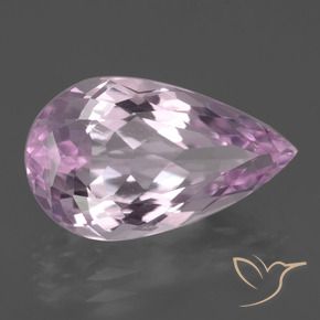 Kunzite Rosa viola naturale da 7.89 ct, Forma a pera, VS-SI