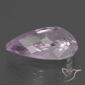 Kunzite Rosa viola naturale da 7.89 ct, Forma a pera, VS-SI
