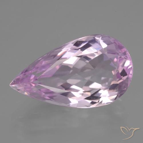 Kunzite naturale rosa da 12,00 ct, taglio a pera, VVS