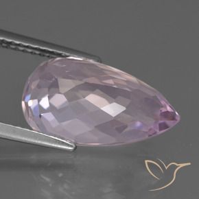 Kunzite Rosa porpora reale naturale da 7.34 ct, Forma a pera, VVS