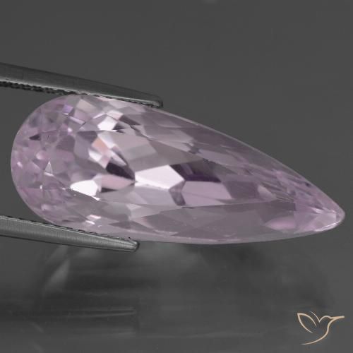 17.09ct Naturale Rosa porpora chiaro reale Kunzite, Forma a pera, VVS-VS