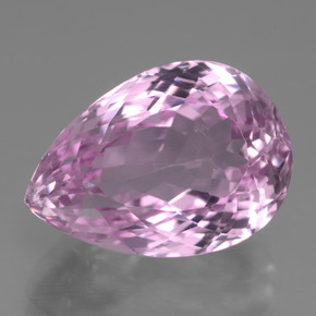 Kunzite naturale rosa da 18,24 ct, taglio a pera, VVS