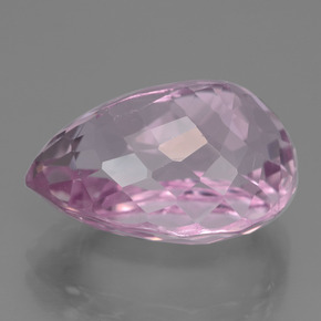 Kunzite naturale rosa da 18,24 ct, taglio a pera, VVS