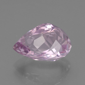Kunzite naturale rosa da 7,27 ct, taglio a pera, VS