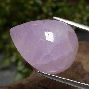 Kunzite naturale rosa da 22,61 ct, taglio a pera, traslucido