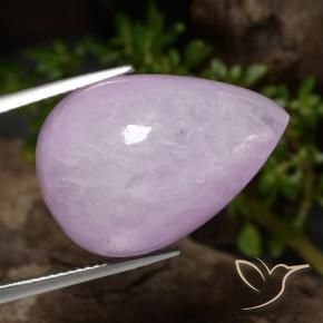 Kunzite Viola chiaro naturale da 32.56 ct, Forma a pera, Traslucido