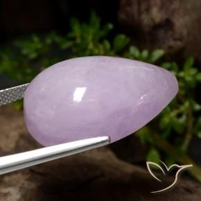 Kunzite Viola chiaro naturale da 32.56 ct, Forma a pera, Traslucido
