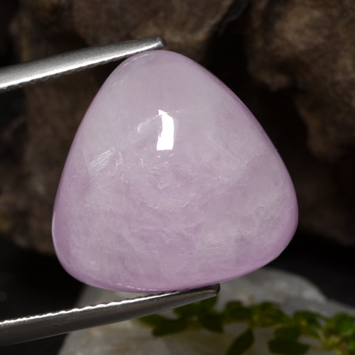 Kunzite rosa porpora reale naturale da 17,67 ct, trillion, traslucido