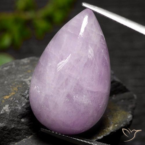 38.77ct Naturale Viola rossastro chiaro Kunzite, Forma a pera, Traslucido