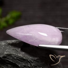 Kunzite Viola chiaro naturale da 25.26 ct, Forma a pera, Traslucido