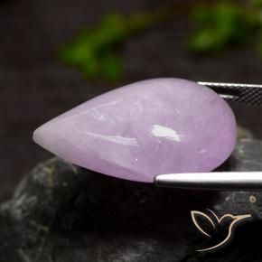 Kunzite naturale viola da 31,08 ct, taglio a pera, traslucido