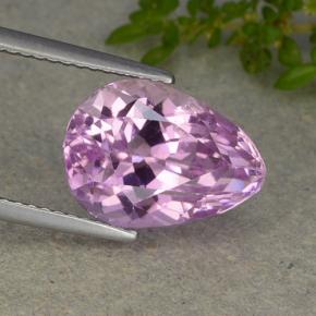 Kunzite naturale rosa da 6,49 ct, taglio a pera, VVS-VS