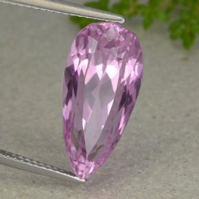 Kunzite Rosa viola reale molto chiaro naturale da 11.23 ct, Forma a pera, VS