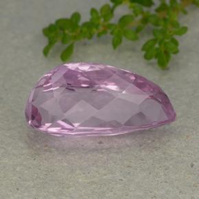 Kunzite Rosa viola reale molto chiaro naturale da 11.23 ct, Forma a pera, VS