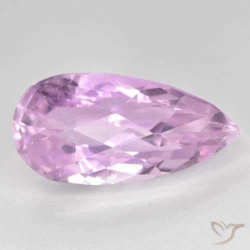 12.04ct Naturale Rosa Molto Chiaro Kunzite, Forma a pera, VS
