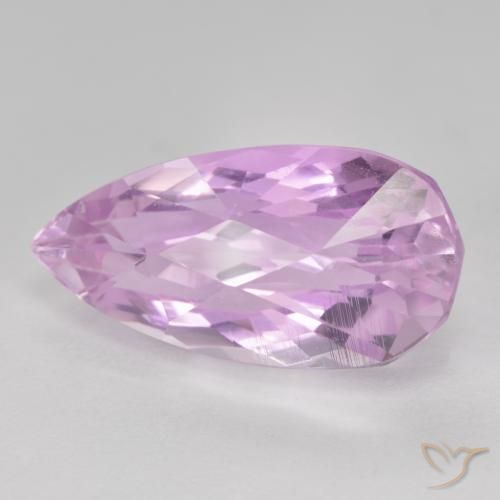 Kunzite Rosa Molto Chiaro naturale da 12.04 ct, Forma a pera, VS