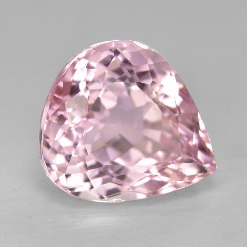 Kunzite naturale rosa da 11,08 ct, taglio a pera, VS
