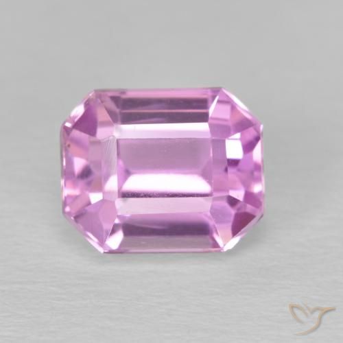Kunzite Viola medio naturale da 3.08 ct, Taglio smeraldo, VVS-VS