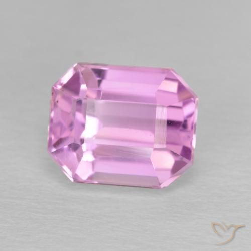 Kunzite Viola medio naturale da 3.08 ct, Taglio smeraldo, VVS-VS