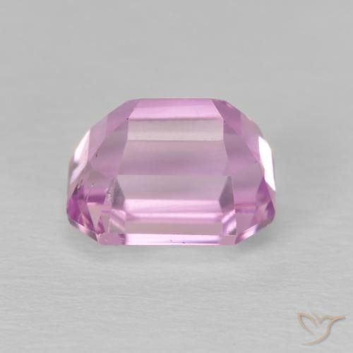 Kunzite Viola medio naturale da 3.08 ct, Taglio smeraldo, VVS-VS