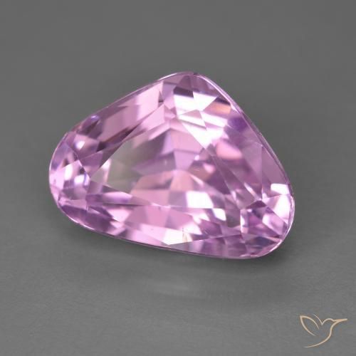 Kunzite Viola medio naturale da 9.68 ct, Forma a pera, VVS-VS