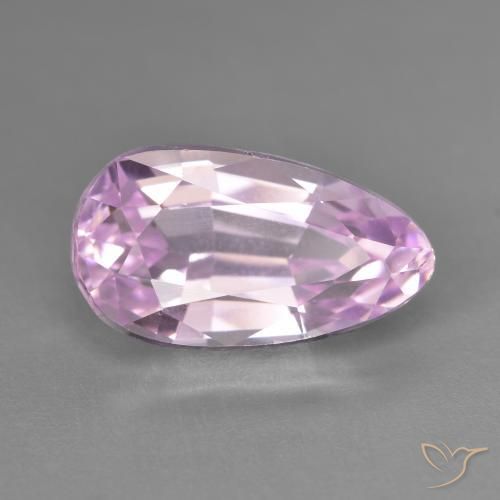 Kunzite Rosa viola chiaro naturale da 7.85 ct, Forma a pera, VVS