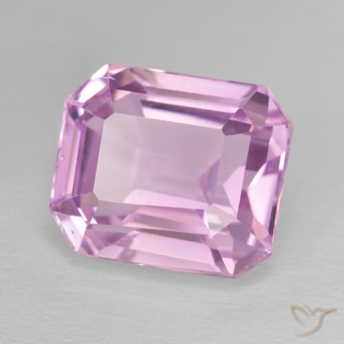 Kunzite naturale rosa da 11,14 ct, taglio smeraldo, VS