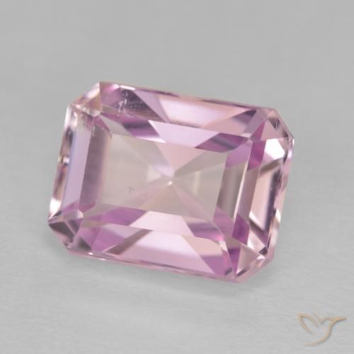 Kunzite Rosa Molto Chiaro naturale da 6.27 ct, Ottagonale / Taglio smeraldo, VS