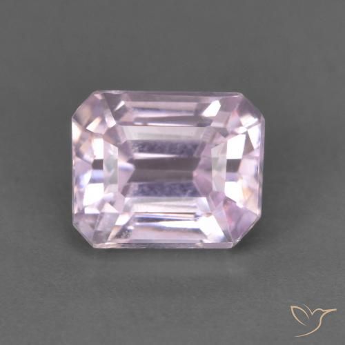 Kunzite Rosa viola reale molto chiaro naturale da 1.49 ct, Ottagonale / Taglio smeraldo, VVS-VS