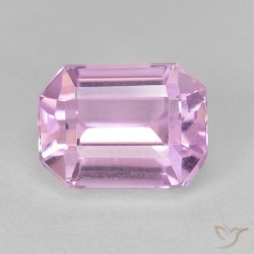 Kunzite naturale rosa da 4,42 ct, taglio smeraldo, VS