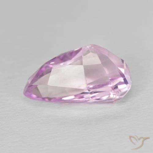 Kunzite Rosa viola naturale da 5.64 ct, Forma a pera, VVS